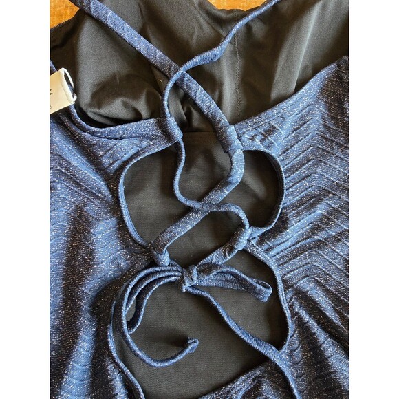 Cupshe new with tags one piece suit. Blue sparkly women's size medium - Picture 4 of 8